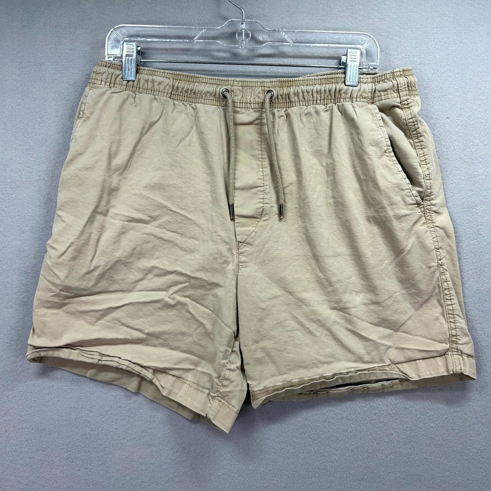 American Eagle Shorts Mens Medium Beige Flex Chino Drawstring Preppy Beach Y2K